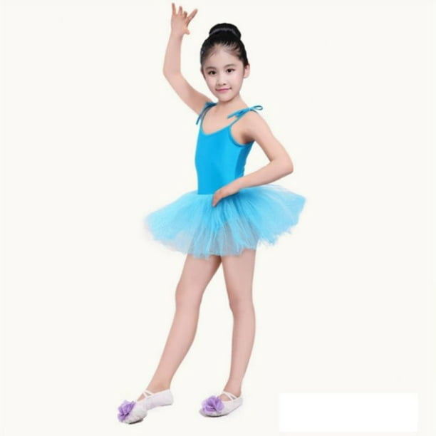 Girls Princess Ruffled Ballet Dancing Leotard Tutu Skirt Mesh Tiered Dress Gym